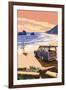 Woody on Beach-Lantern Press-Framed Art Print