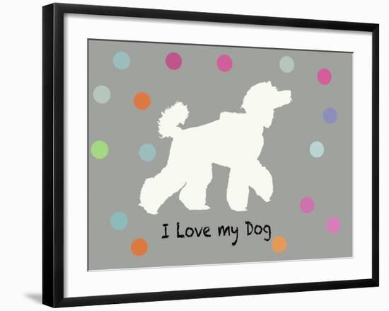 Woof on Grey-PI Juvenile-Framed Art Print