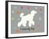 Woof on Grey-PI Juvenile-Framed Art Print