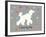 Woof on Grey-PI Juvenile-Framed Art Print