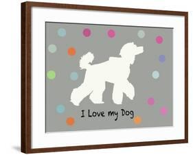 Woof on Grey-PI Juvenile-Framed Art Print