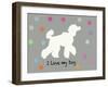 Woof on Grey-PI Juvenile-Framed Art Print