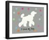 Woof on Grey-PI Juvenile-Framed Art Print