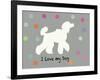 Woof on Grey-PI Juvenile-Framed Art Print