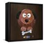 Woof The Dog-Design Turnpike-Framed Stretched Canvas