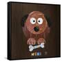 Woof The Dog-Design Turnpike-Framed Stretched Canvas