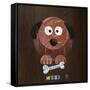 Woof The Dog-Design Turnpike-Framed Stretched Canvas