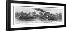 Wool Barge on the River Darling, Australia, 1886-null-Framed Giclee Print