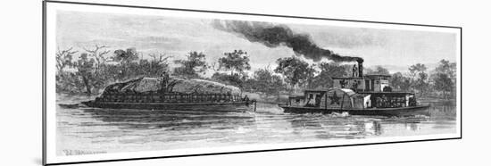 Wool Barge on the River Darling, Australia, 1886-null-Mounted Giclee Print