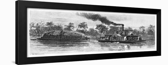 Wool Barge on the River Darling, Australia, 1886-null-Framed Giclee Print