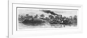 Wool Barge on the River Darling, Australia, 1886-null-Framed Premium Giclee Print