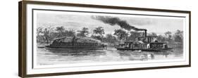 Wool Barge on the River Darling, Australia, 1886-null-Framed Premium Giclee Print
