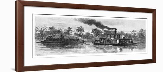 Wool Barge on the River Darling, Australia, 1886-null-Framed Premium Giclee Print