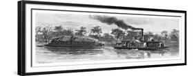 Wool Barge on the River Darling, Australia, 1886-null-Framed Premium Giclee Print