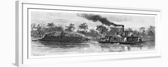 Wool Barge on the River Darling, Australia, 1886-null-Framed Premium Giclee Print