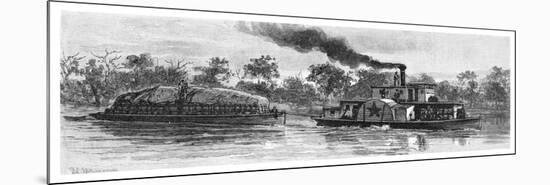 Wool Barge on the River Darling, Australia, 1886-null-Mounted Premium Giclee Print