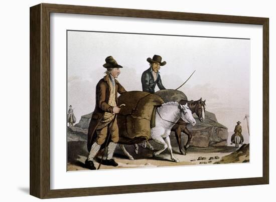 Wool Merchant Taking 'Pieces' of Cloth to the Cloth Hall at Leeds for Sale, 1814-George Walker-Framed Giclee Print