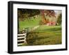 Wool Shed and Farmland, Kawhatau Valley, Rangitikei, North Island, New Zealand-David Wall-Framed Photographic Print