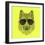 Woolf in Black Glasses-Lisa Kroll-Framed Premium Giclee Print