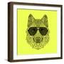 Woolf in Black Glasses-Lisa Kroll-Framed Premium Giclee Print