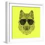 Woolf in Black Glasses-Lisa Kroll-Framed Premium Giclee Print