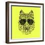 Woolf in Black Glasses-Lisa Kroll-Framed Art Print