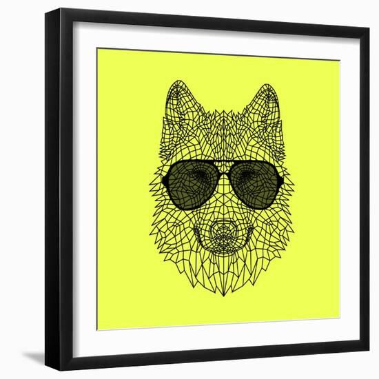 Woolf in Black Glasses-Lisa Kroll-Framed Art Print