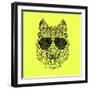 Woolf in Black Glasses-Lisa Kroll-Framed Art Print