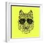 Woolf in Black Glasses-Lisa Kroll-Framed Art Print