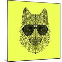 Woolf in Black Glasses-Lisa Kroll-Mounted Art Print