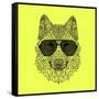 Woolf in Black Glasses-Lisa Kroll-Framed Stretched Canvas