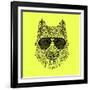 Woolf in Black Glasses-Lisa Kroll-Framed Art Print