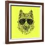 Woolf in Black Glasses-Lisa Kroll-Framed Art Print