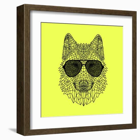 Woolf in Black Glasses-Lisa Kroll-Framed Art Print