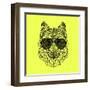 Woolf in Black Glasses-Lisa Kroll-Framed Art Print