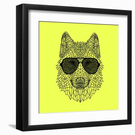 Woolf in Black Glasses-Lisa Kroll-Framed Art Print