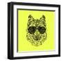 Woolf in Black Glasses-Lisa Kroll-Framed Art Print