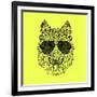 Woolf in Black Glasses-Lisa Kroll-Framed Art Print