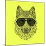 Woolf in Black Glasses-Lisa Kroll-Mounted Art Print