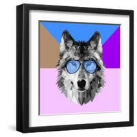 Woolf in Blue Glasses-Lisa Kroll-Framed Art Print