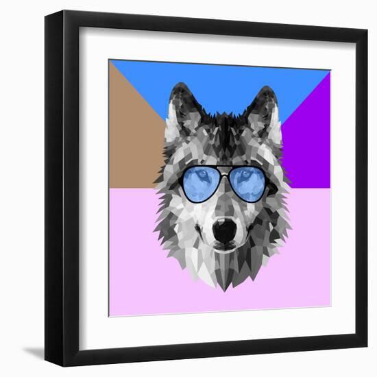 Woolf in Blue Glasses-Lisa Kroll-Framed Art Print