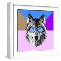 Woolf in Blue Glasses-Lisa Kroll-Framed Art Print