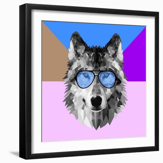 Woolf in Blue Glasses-Lisa Kroll-Framed Art Print