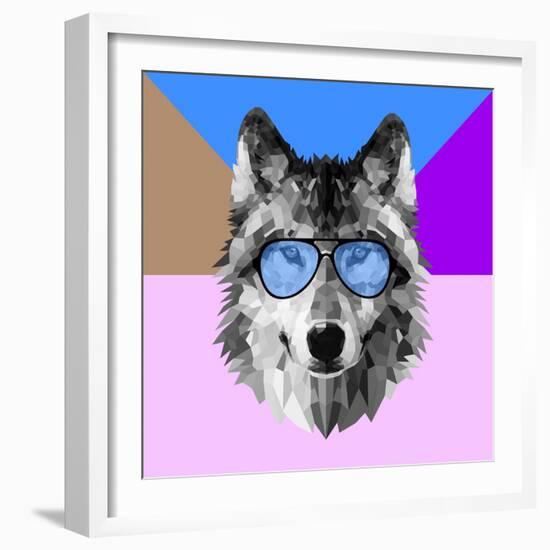 Woolf in Blue Glasses-Lisa Kroll-Framed Art Print