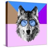 Woolf in Blue Glasses-Lisa Kroll-Stretched Canvas
