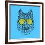 Woolf in Yellow Glasses-Lisa Kroll-Framed Art Print