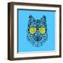 Woolf in Yellow Glasses-Lisa Kroll-Framed Art Print