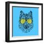 Woolf in Yellow Glasses-Lisa Kroll-Framed Art Print