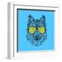 Woolf in Yellow Glasses-Lisa Kroll-Framed Art Print