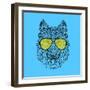 Woolf in Yellow Glasses-Lisa Kroll-Framed Art Print